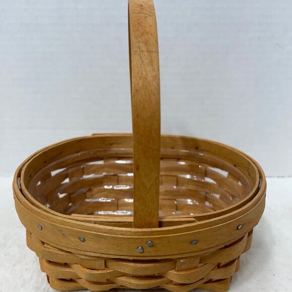 Longaberger Handwoven Basket With Handle & Plastic Liner  American Cancer Societ - Picture 3 of 12